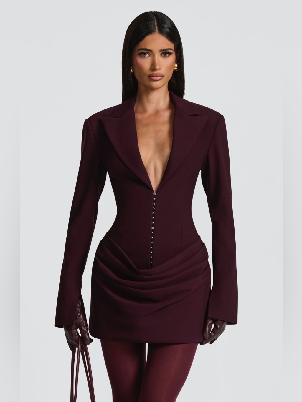 Nwt Babyboo Susie Mini Dress In Plum Size Large